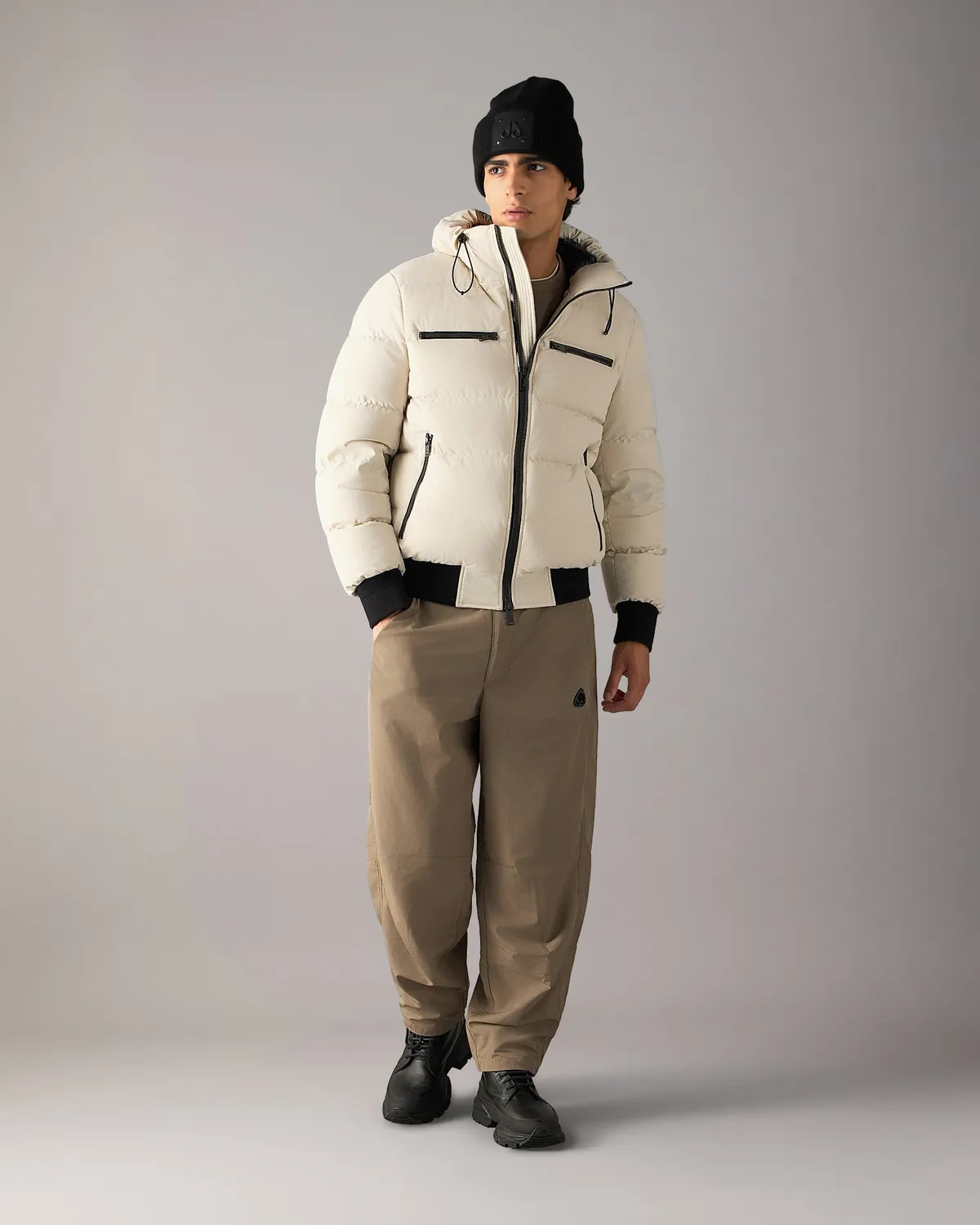 Moose Knuckles Soho bomber duvet alabaster