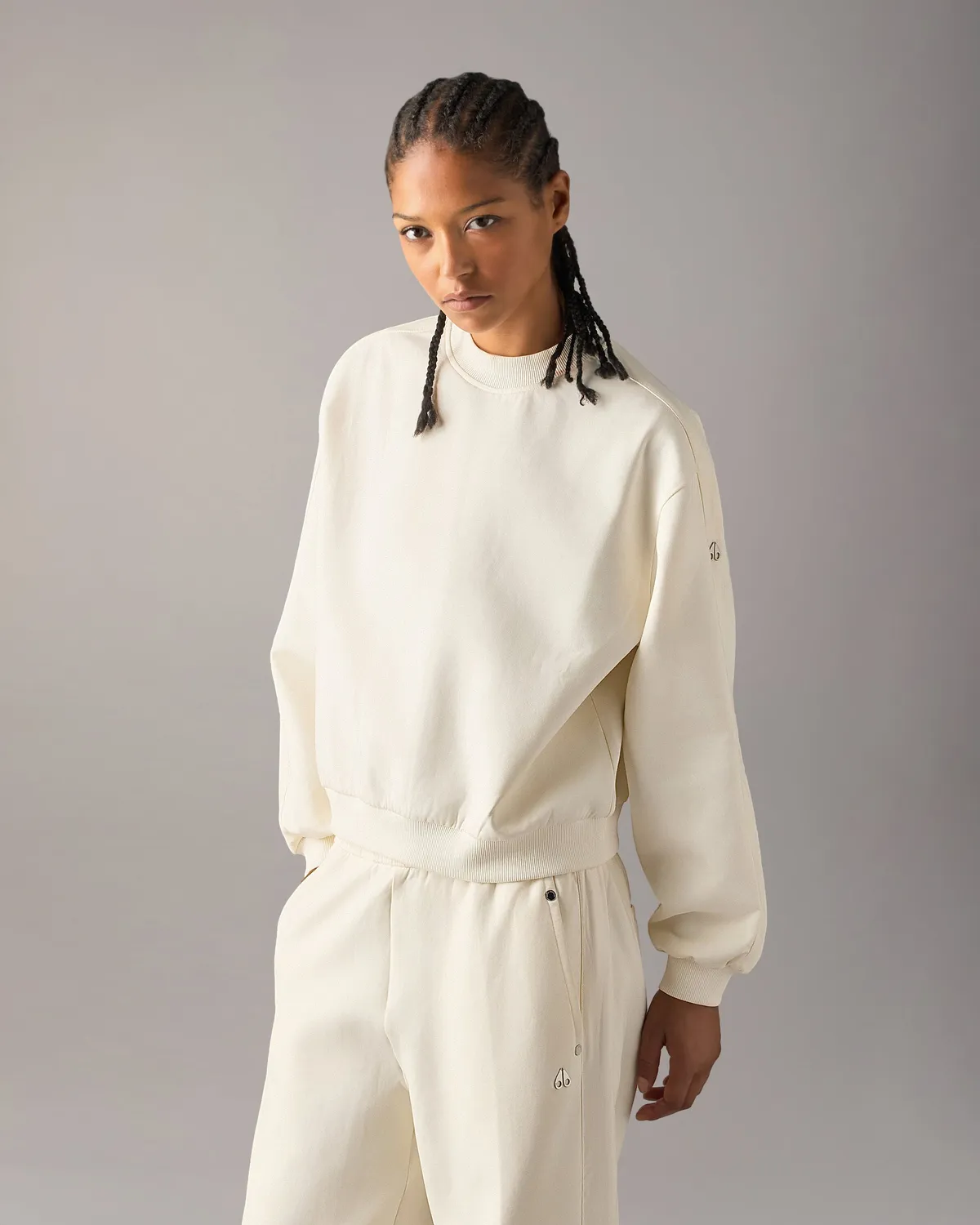 Moose Knuckles Mixed Media sweat col rond plâtre stretch