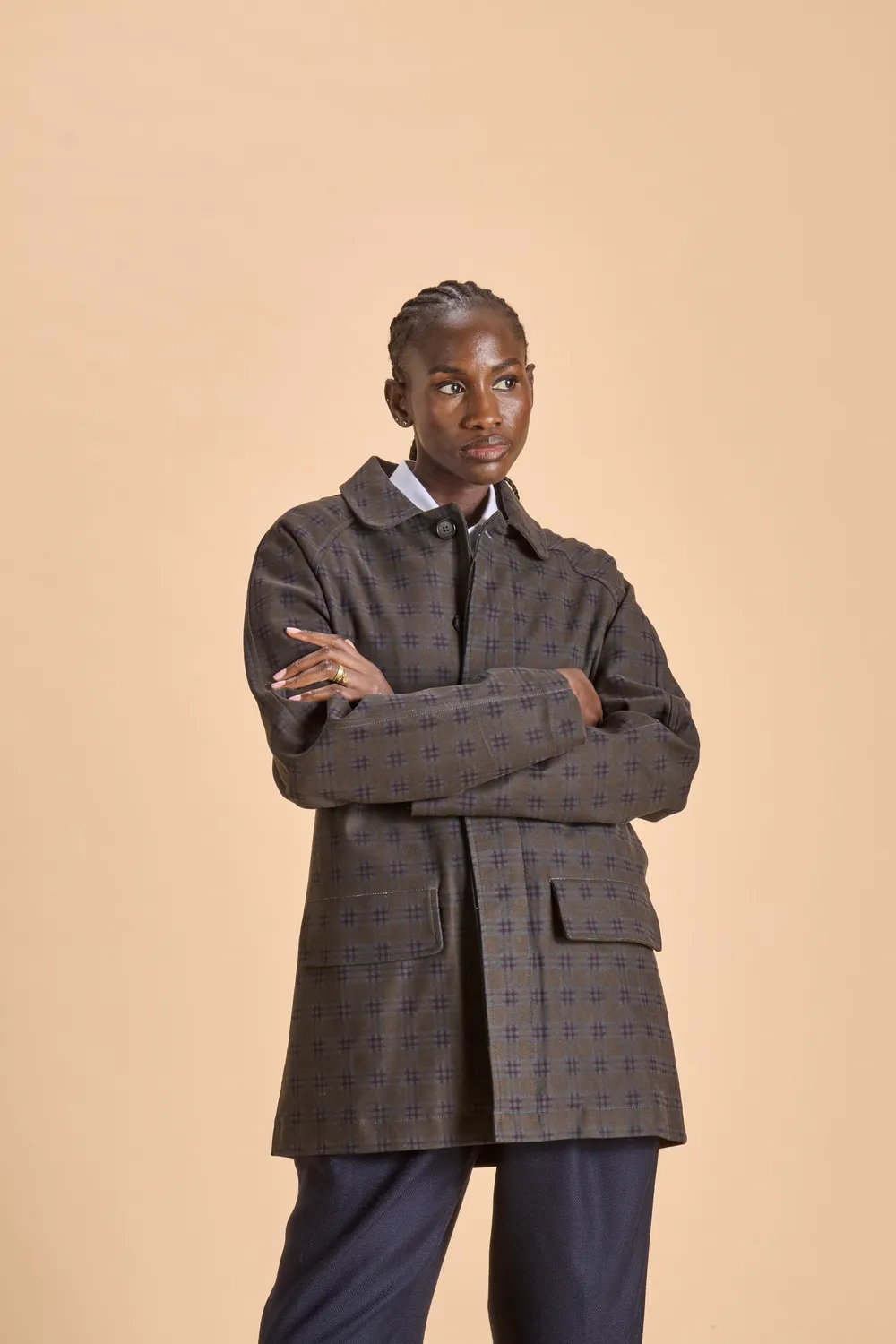 Soubacq Ambra trench gabardine noir
