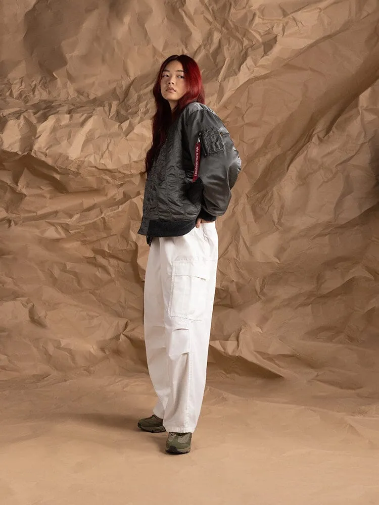 Alpha Industries MA-1 Shirring bomber femme gris matelassé