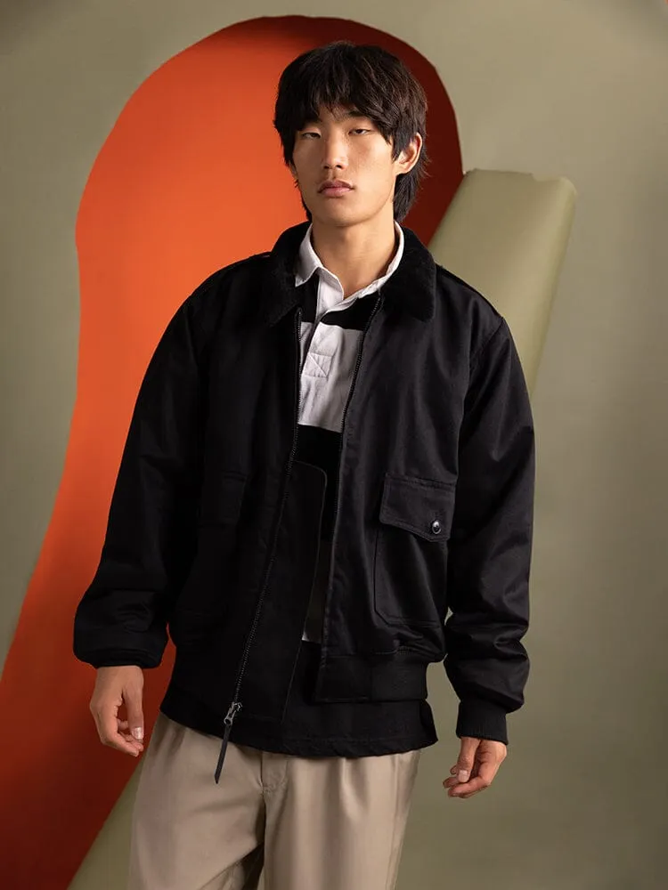 Alpha Industries B-10 bomber noir coton satiné