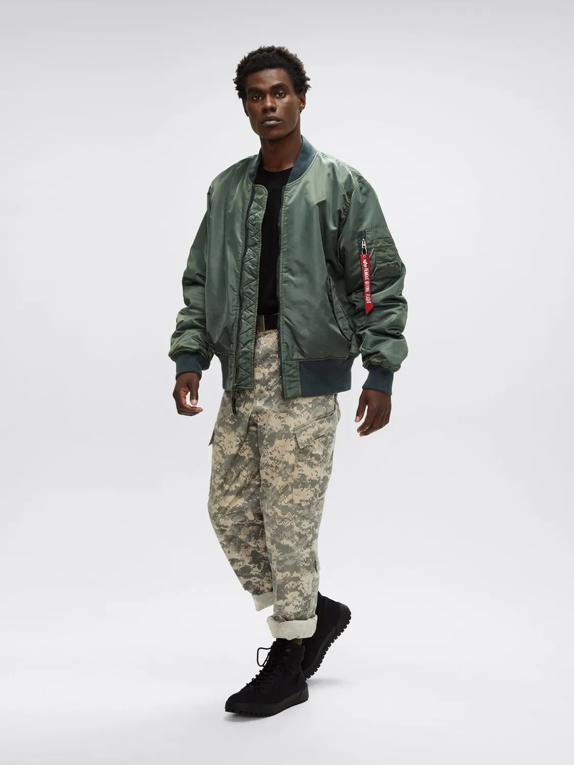 Alpha Industries MA-1 Battlewash bomber réversible teal vintage