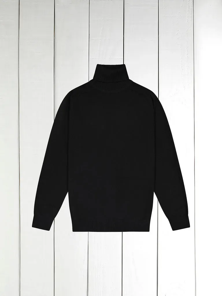 Hollington pull col roulé geelong noir maille