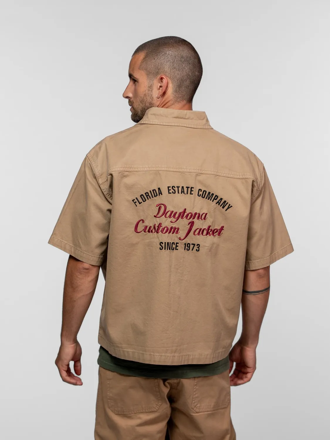 DAYTONA Tucson chemise boxy vintage manches courtes beige