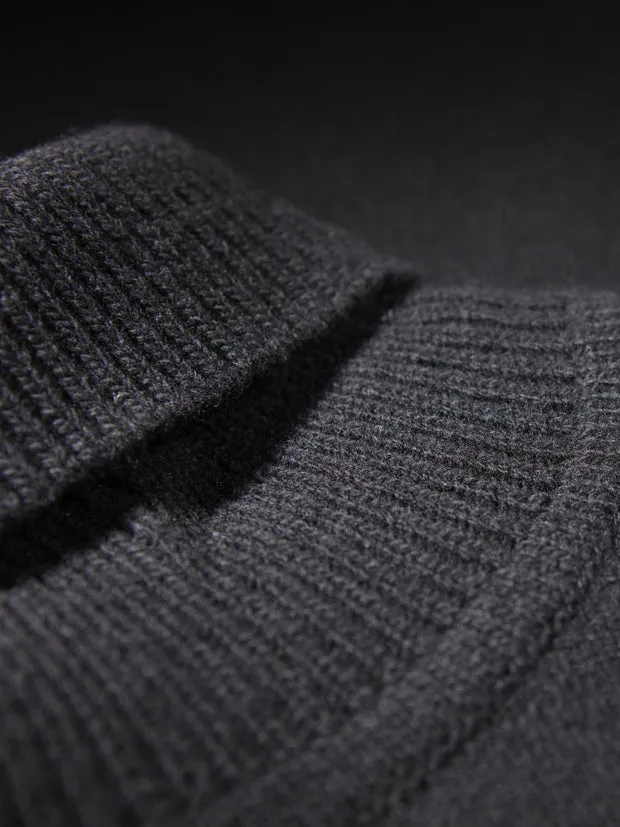 Hollington pull col roulé geelong noir maille