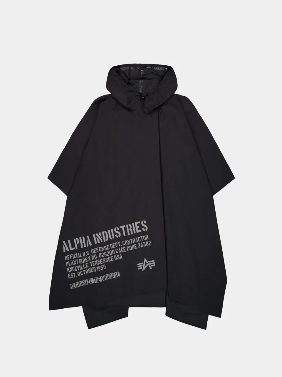 Alpha Industries cape de pluie noire packable taille unique