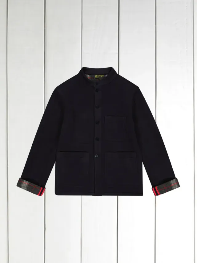 Hollington Naipaul veste col officier laine marine