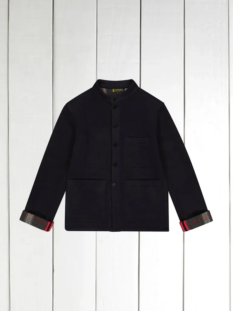 Hollington Naipaul veste col officier laine marine