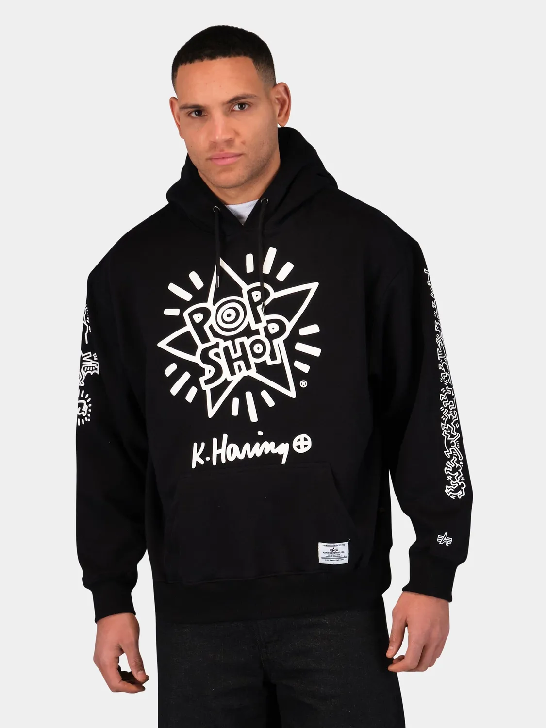 Keith Haring X Alpha New York Graphic Hoodie sweat noir