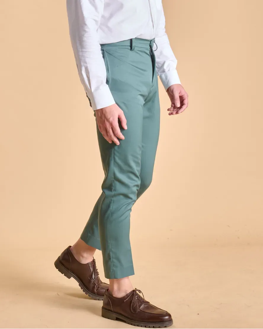 Soubacq Faubourg pantalon homme gabardine coton vert