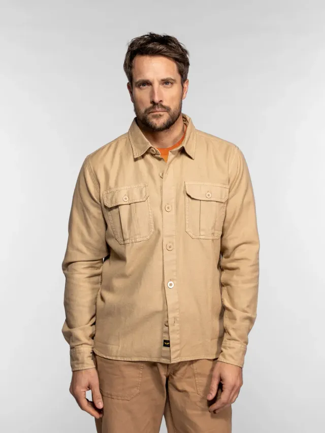 Daytona Carbon chemise homme beige lin coton