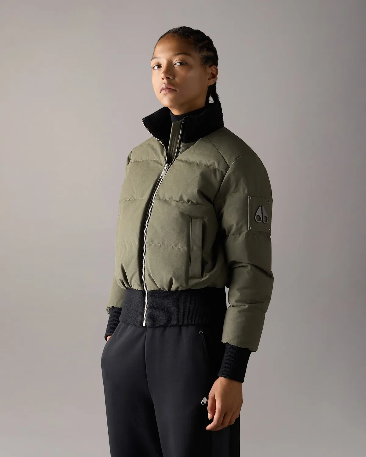 Moose Knuckles Banff blouson bomber duvet hiver taille basse