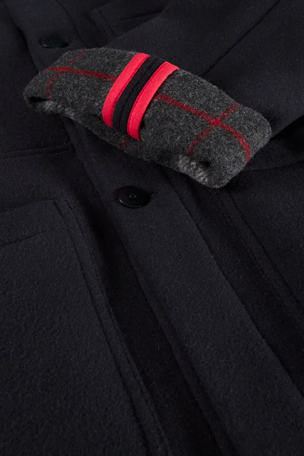 Hollington Naipaul veste col officier laine marine