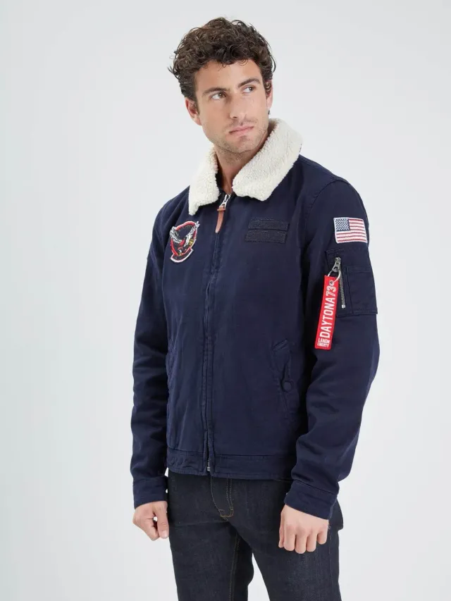 Daytona Sentinel veste aviateur homme kaki col amovible