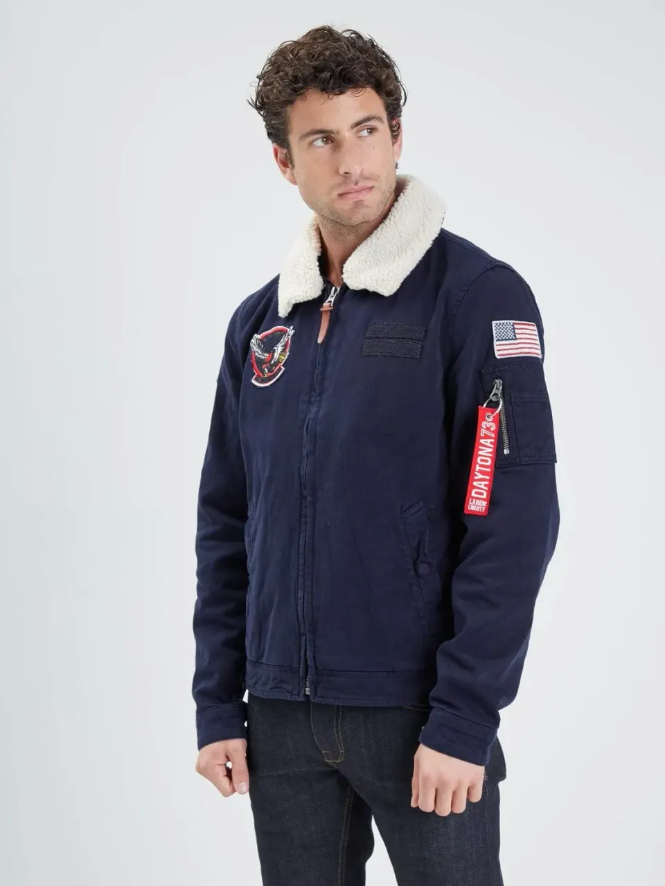 Daytona Sentinel veste aviateur homme kaki col amovible