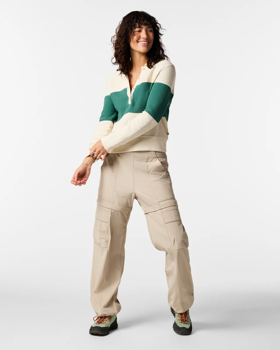 Cotopaxi Atajo Waffle polo femme Cream Juniper nid d'abeille