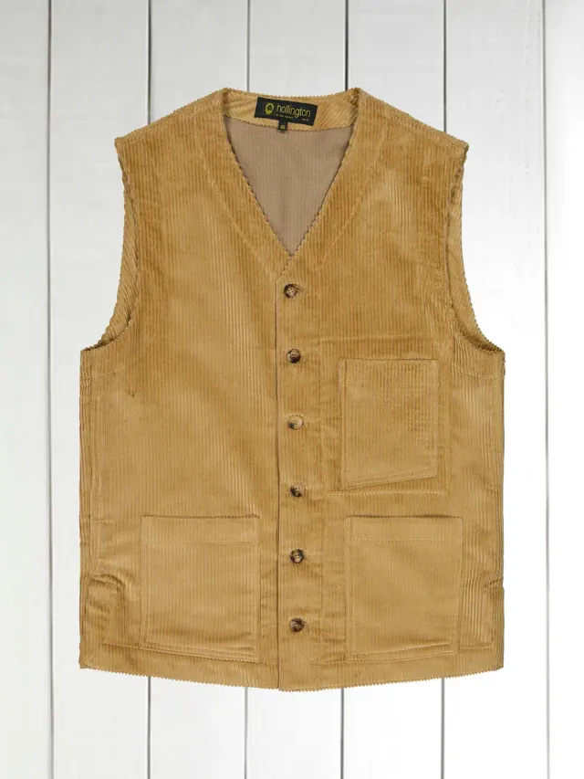 Hollington gilet poches plaquées velours sable 44-60