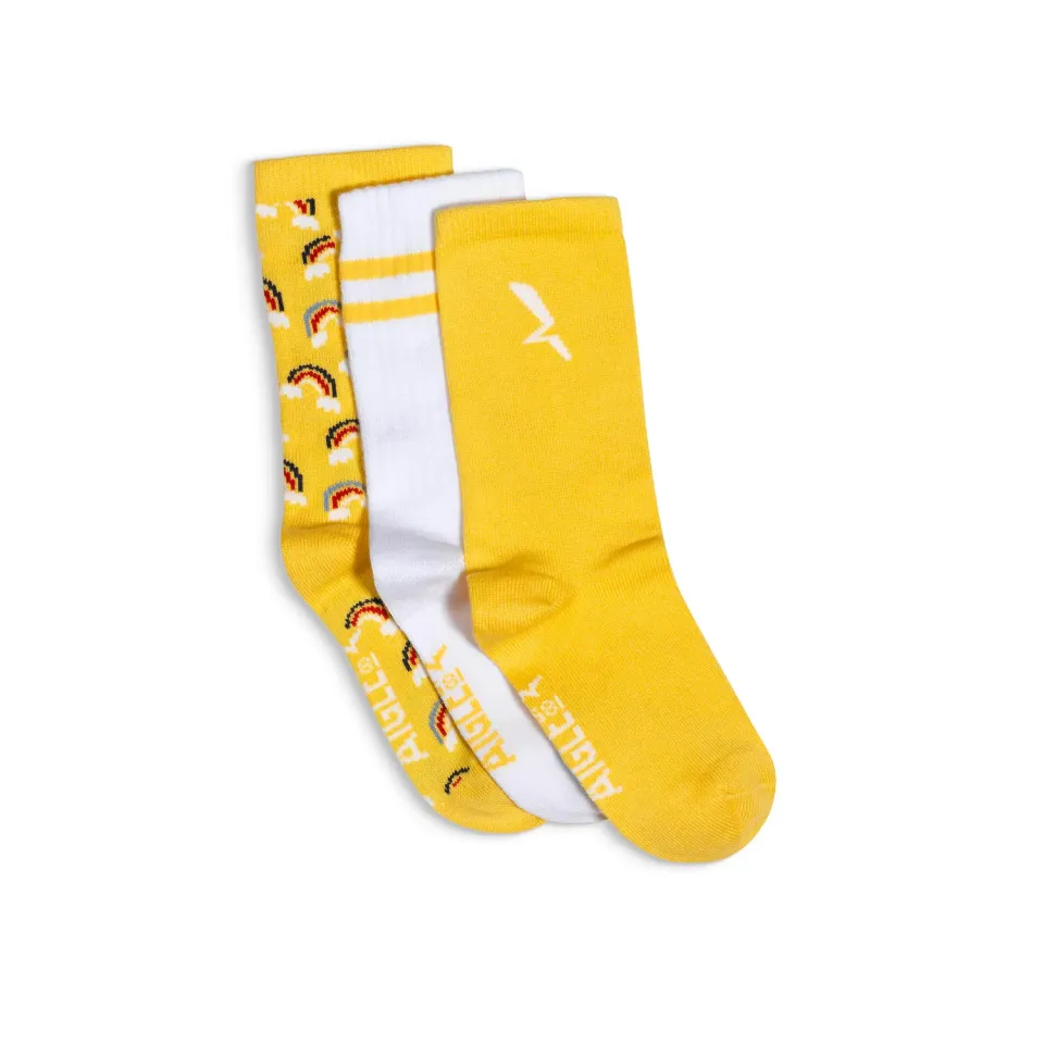 Aigle Cottage lot 3 chaussettes enfant jaune 23-26 coton