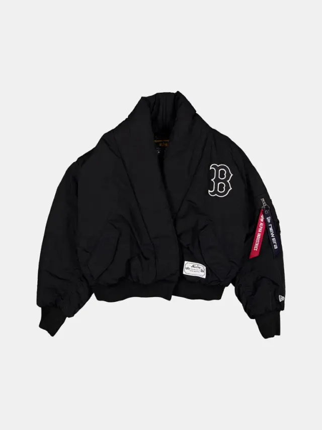 Alpha Industries Boston Red Sox bomber femme col châle noir