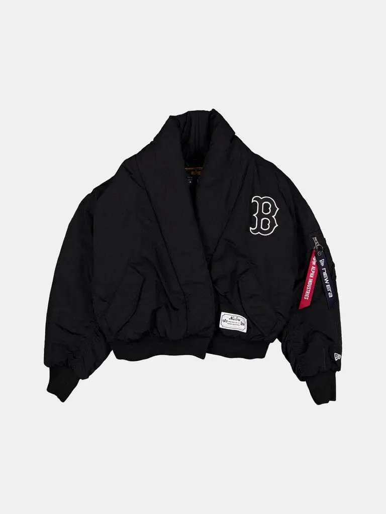 Alpha Industries Boston Red Sox bomber femme col châle noir