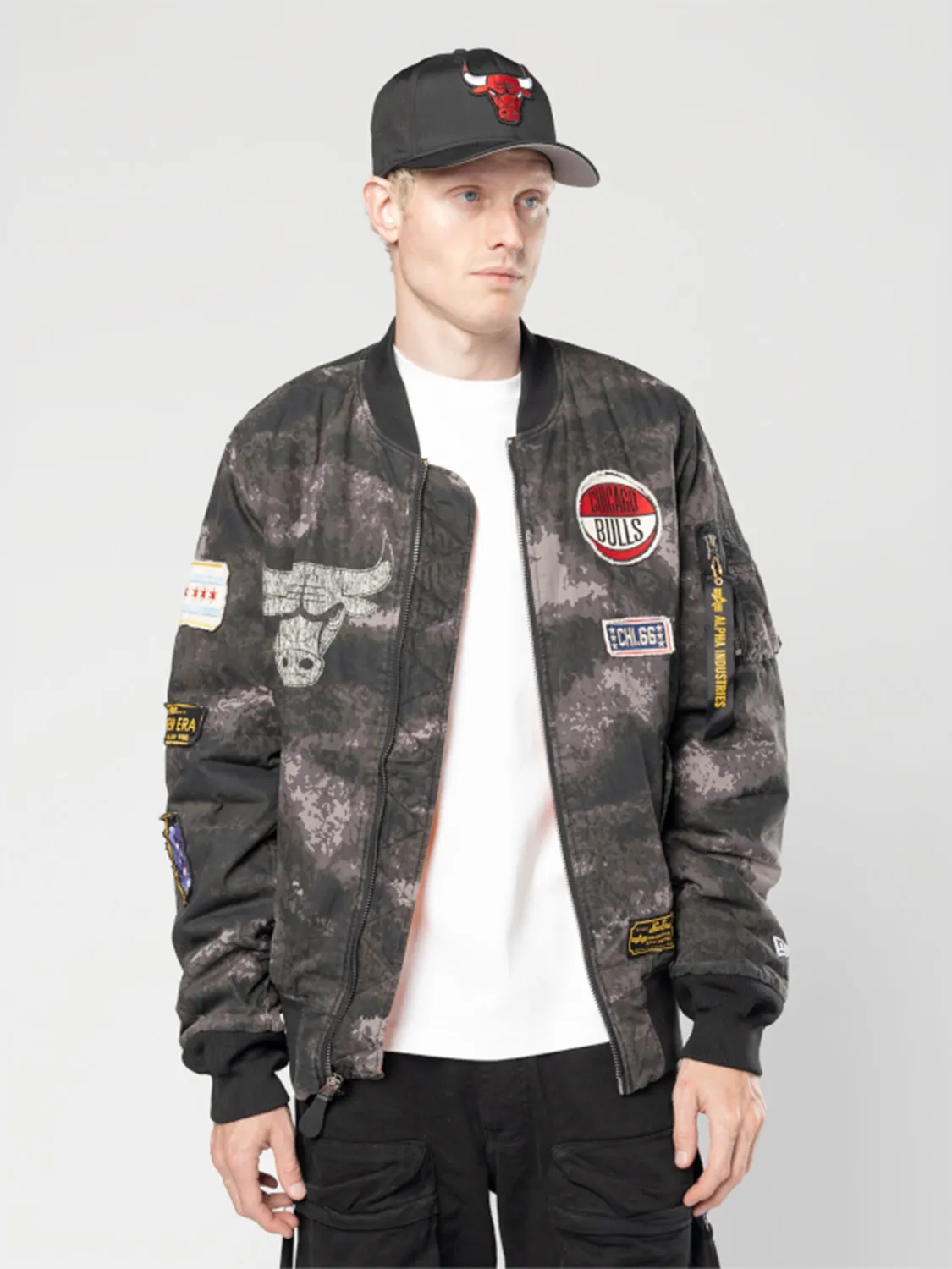 Alpha Industries MA-1 Bulls bomber black camo réversible