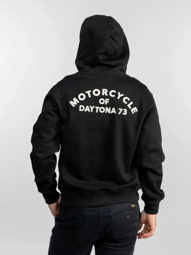 Daytona Trustco sweat capuche moto zippé noir