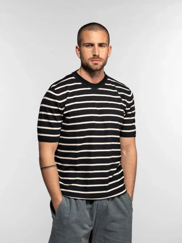 Daytona Holt pull marinière coton manches courtes
