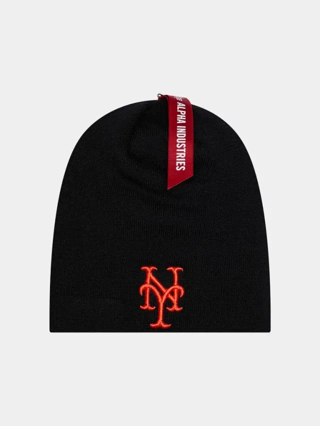 Alpha Industries New York Mets x New Era Bonnet laine noir