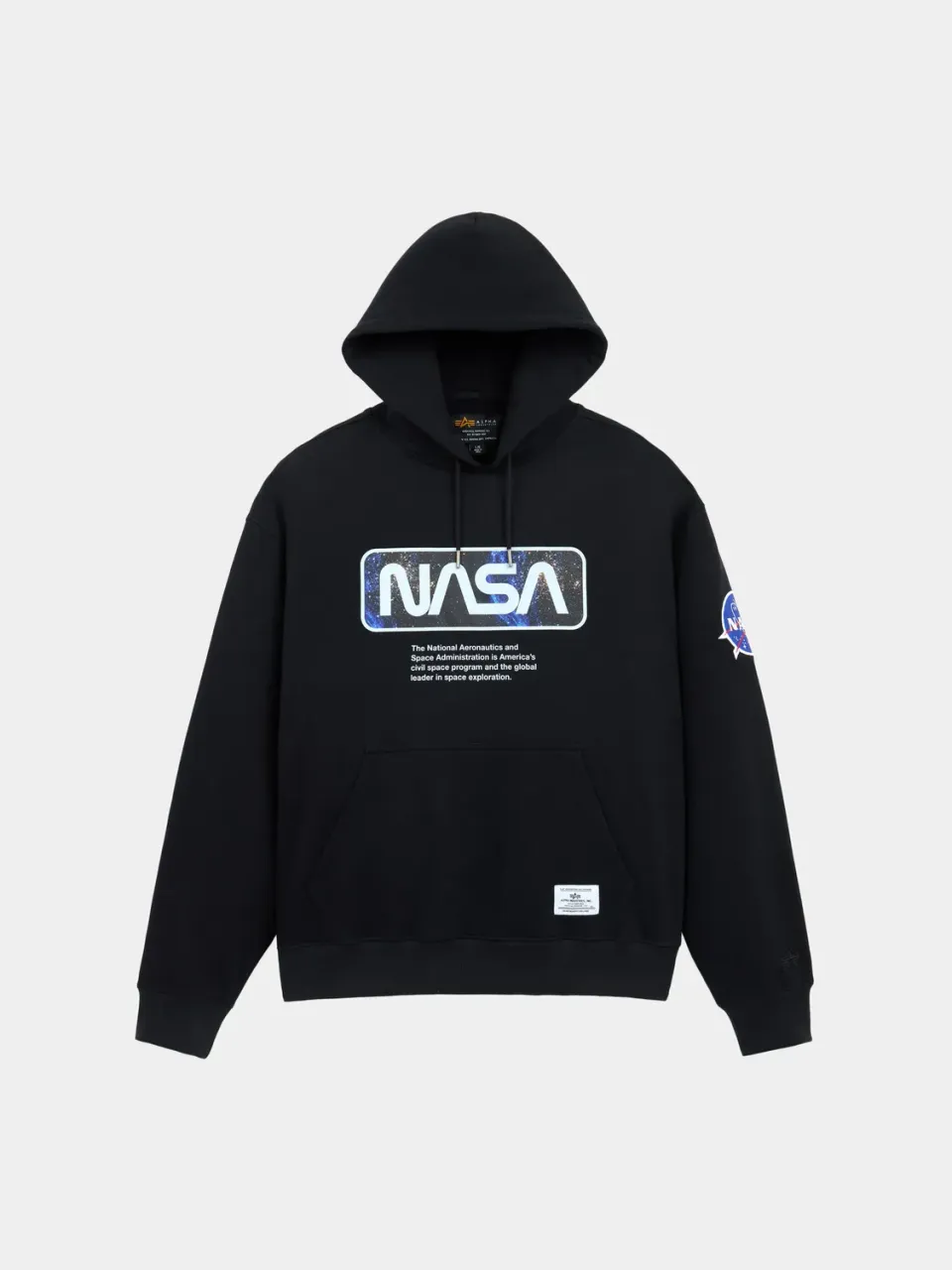 Alpha Industries NASA Galaxy sweat noir coton