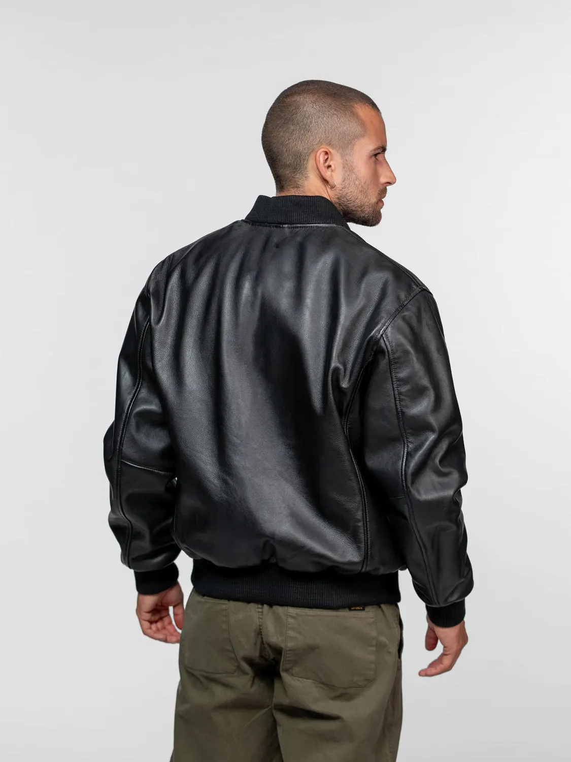 DAYTONA Tyron bomber cuir mouton homme black