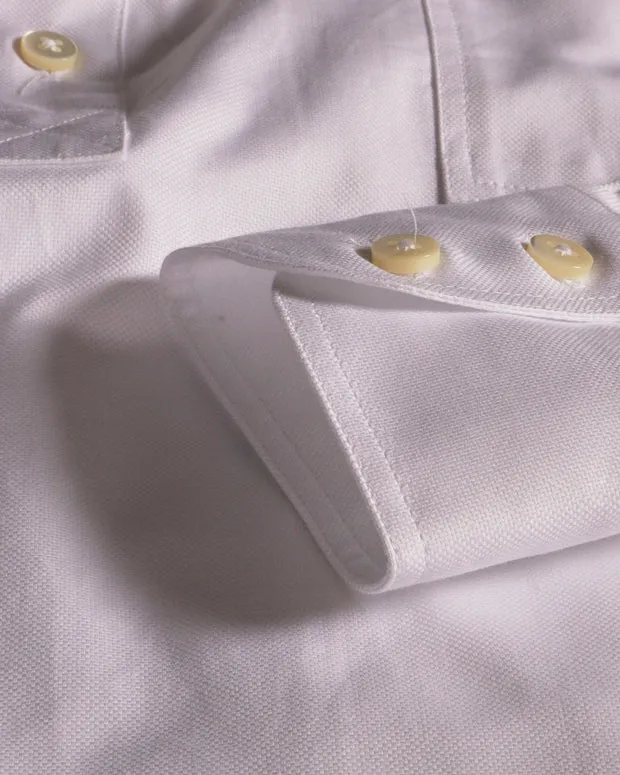 Hollington chemise col mao coton blanc luxe blanche