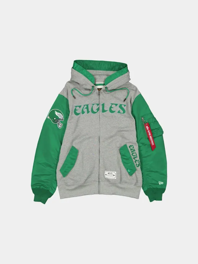 Alpha Industries MA-1 Eagles hoodie zip homme vert