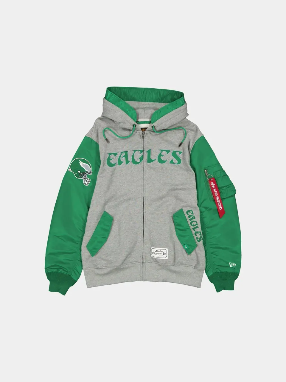 Alpha Industries MA-1 Eagles hoodie zip homme vert