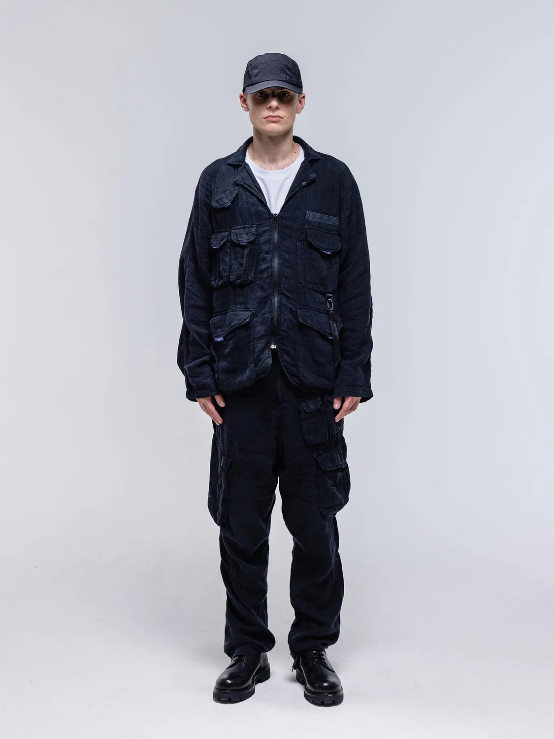 Alpha Industries Cargo Pantalon lin charcoal poches