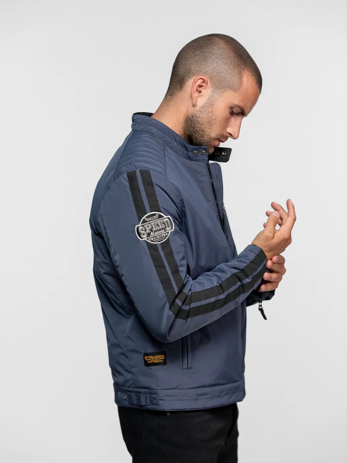DAYTONA Hamilton veste nylon racing noire patchs