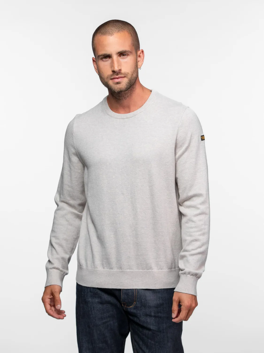 Daytona Amick pull cachemire col rond beige