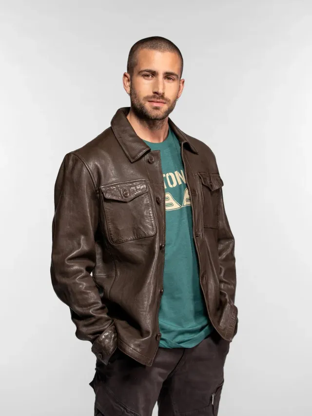 Daytona Bliss blouson cuir agneau chocolate tannage vegetal