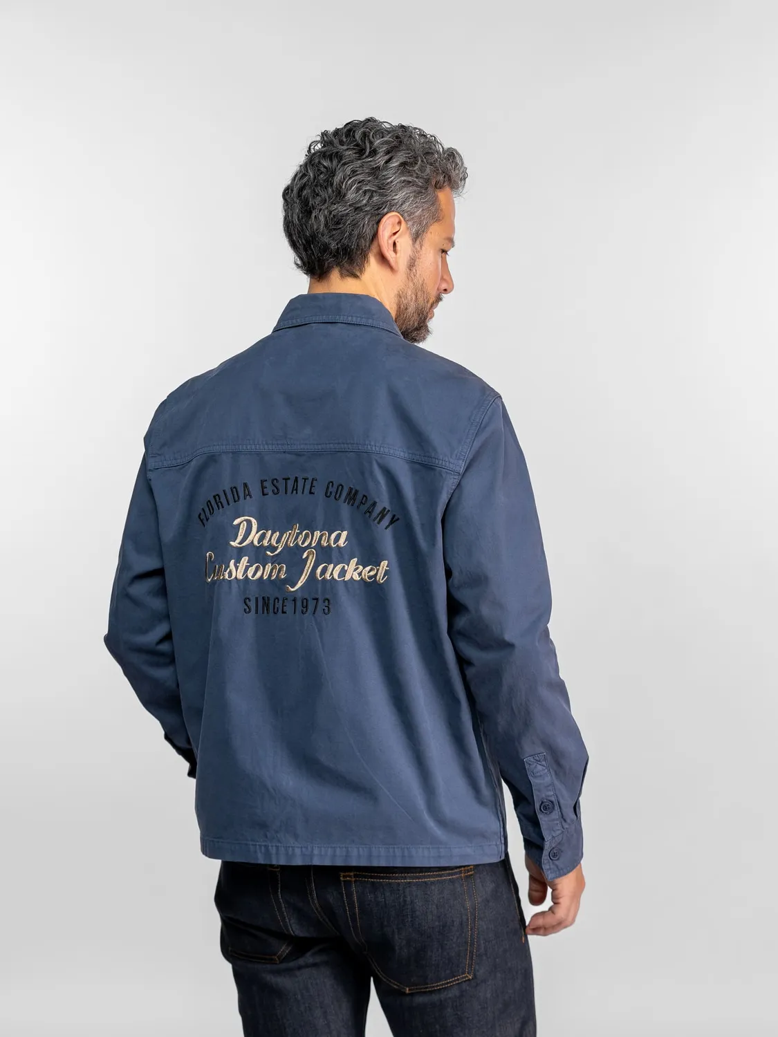 Daytona Akrono chemise homme coton vintage blue boxy