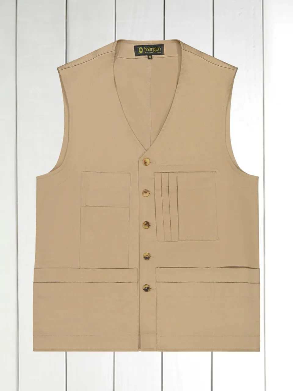 Hollington 20 poches gilet sable coton taille 44