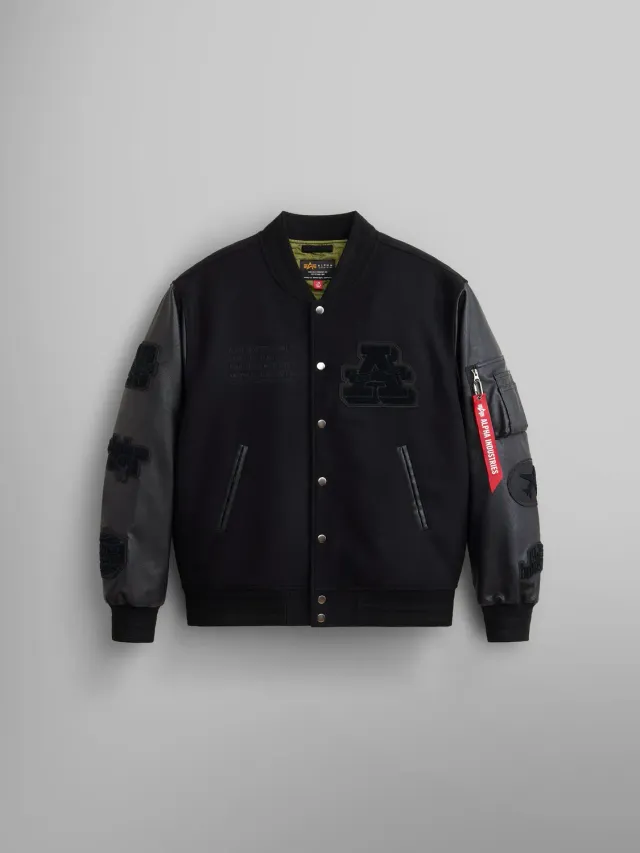 Alpha Industries MA-1 Varsity Blouson noir simili cuir