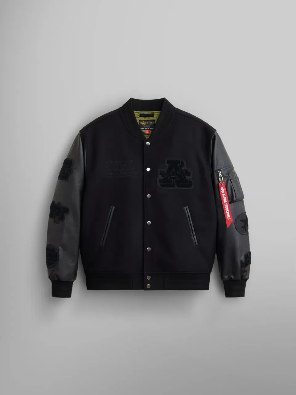 Alpha Industries MA-1 Varsity Blouson noir simili cuir