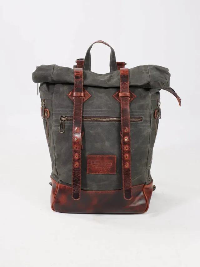 Daytona Mercado sac à dos toile cirée Dark Cognac