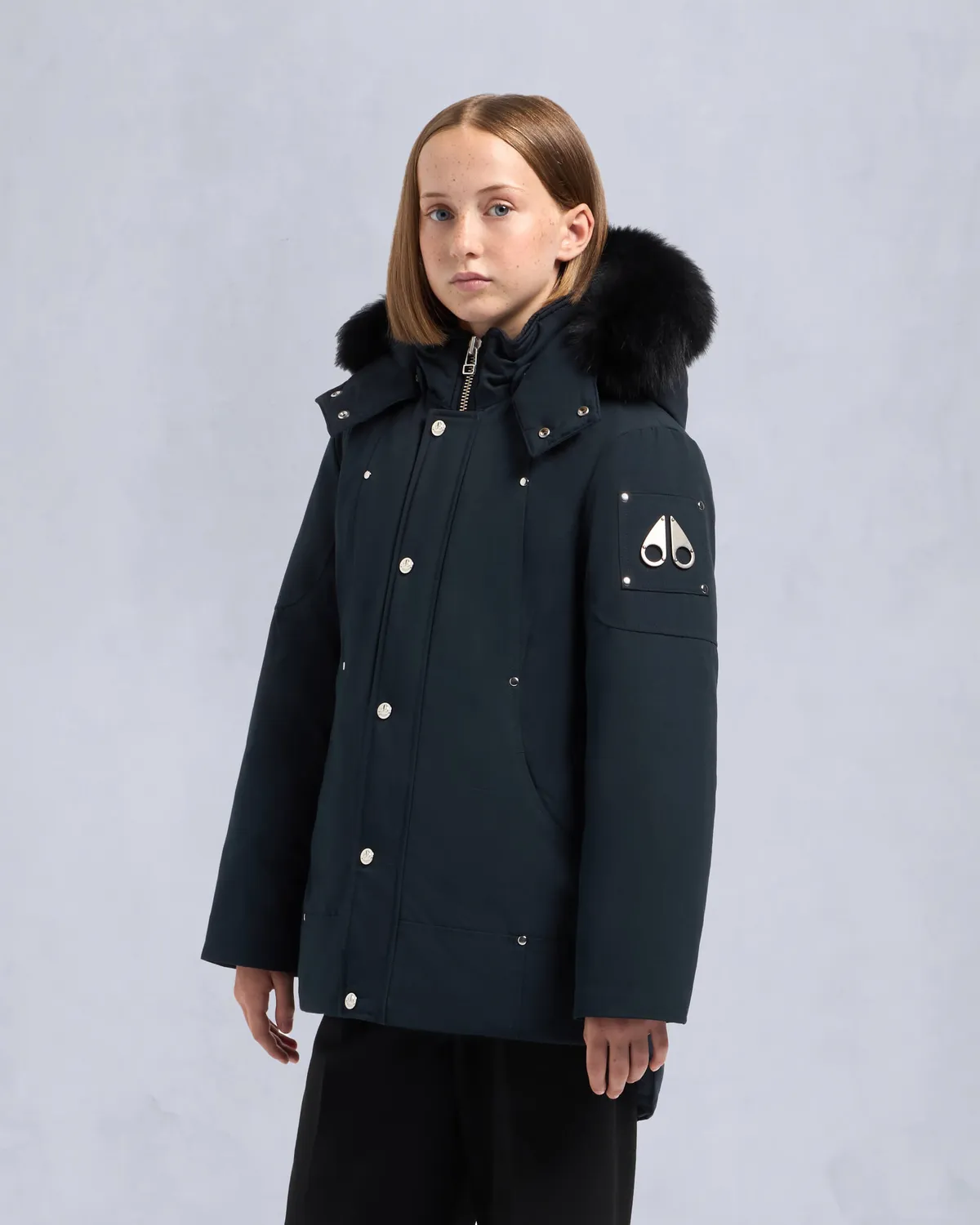 Moose Knuckles Original parka enfant marine fourrure chaude