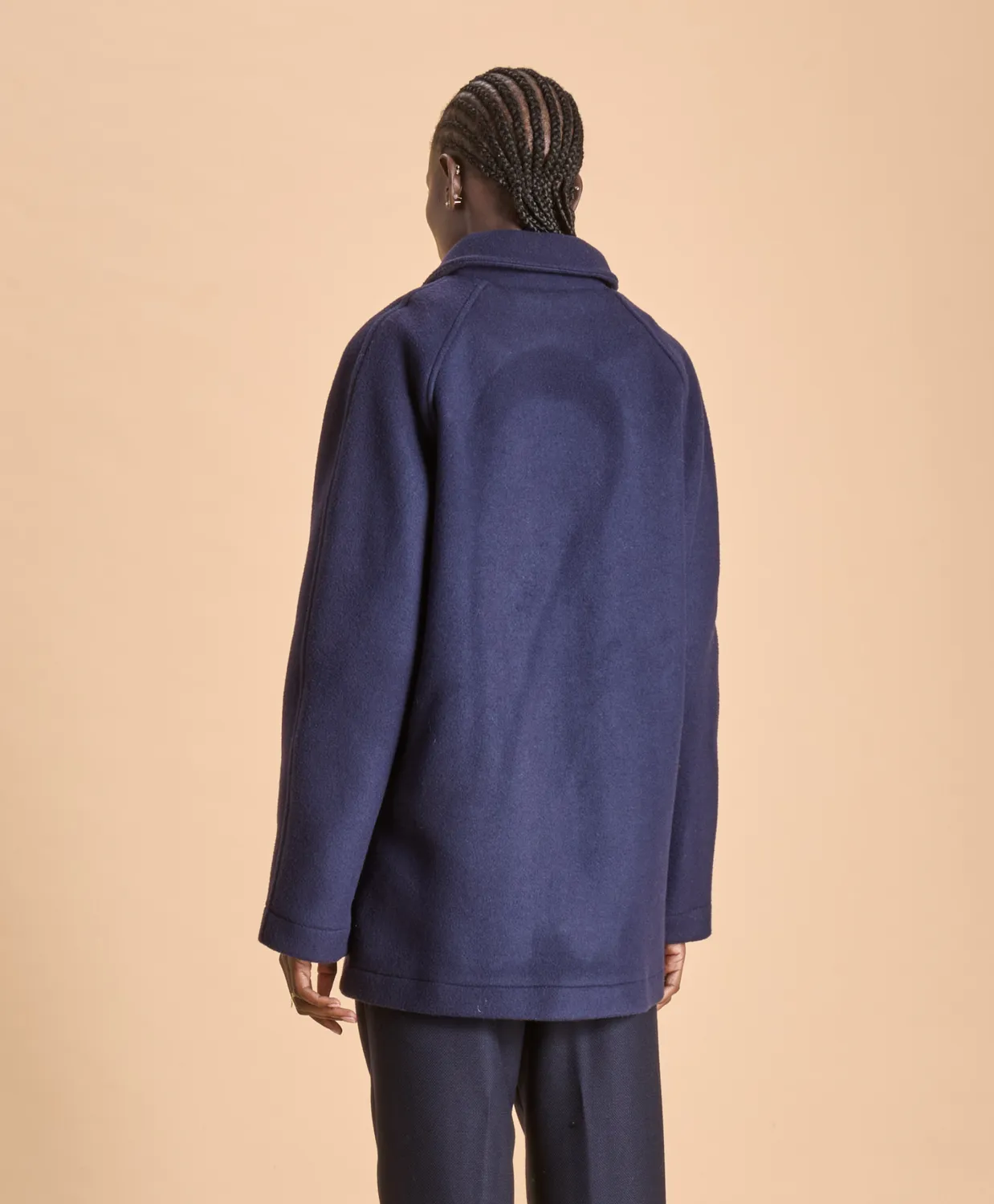 SOUBACQ Le Trench Highland trench laine bleu profond