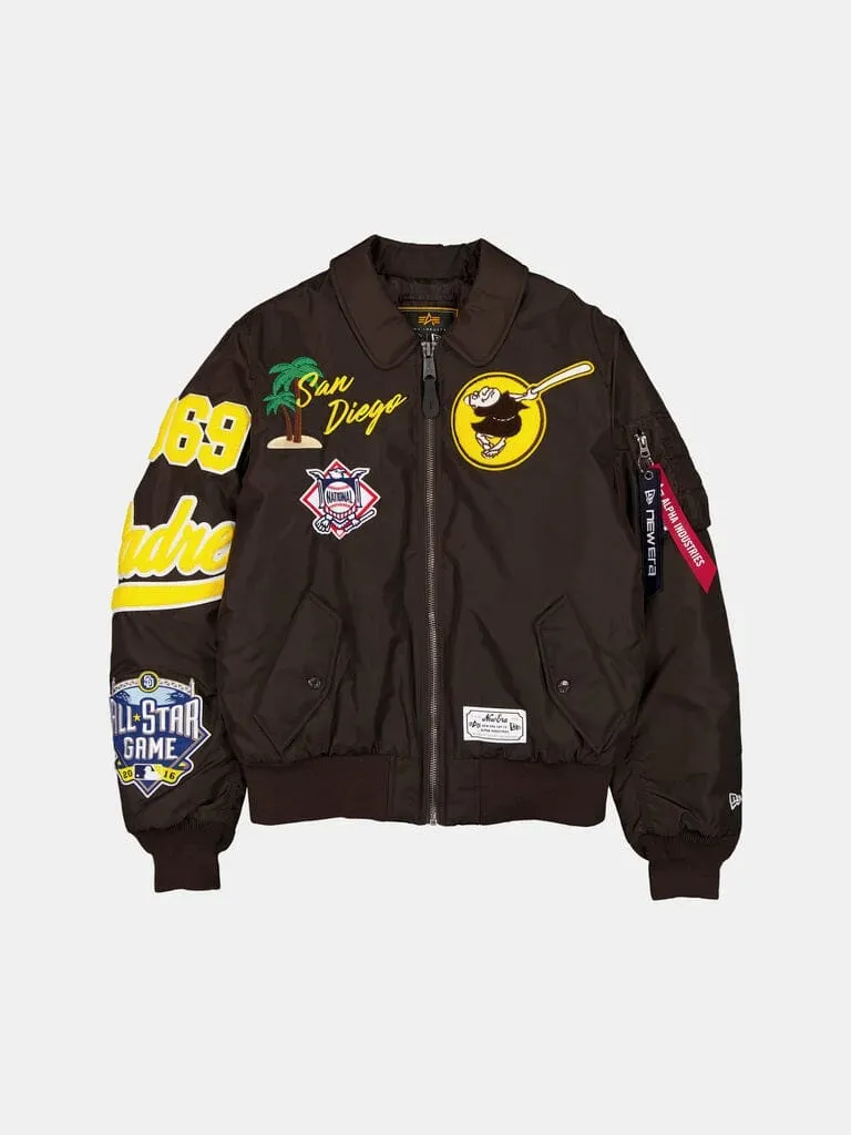 Alpha Industries Padres x New Era MA-1 bomber nylon Marron