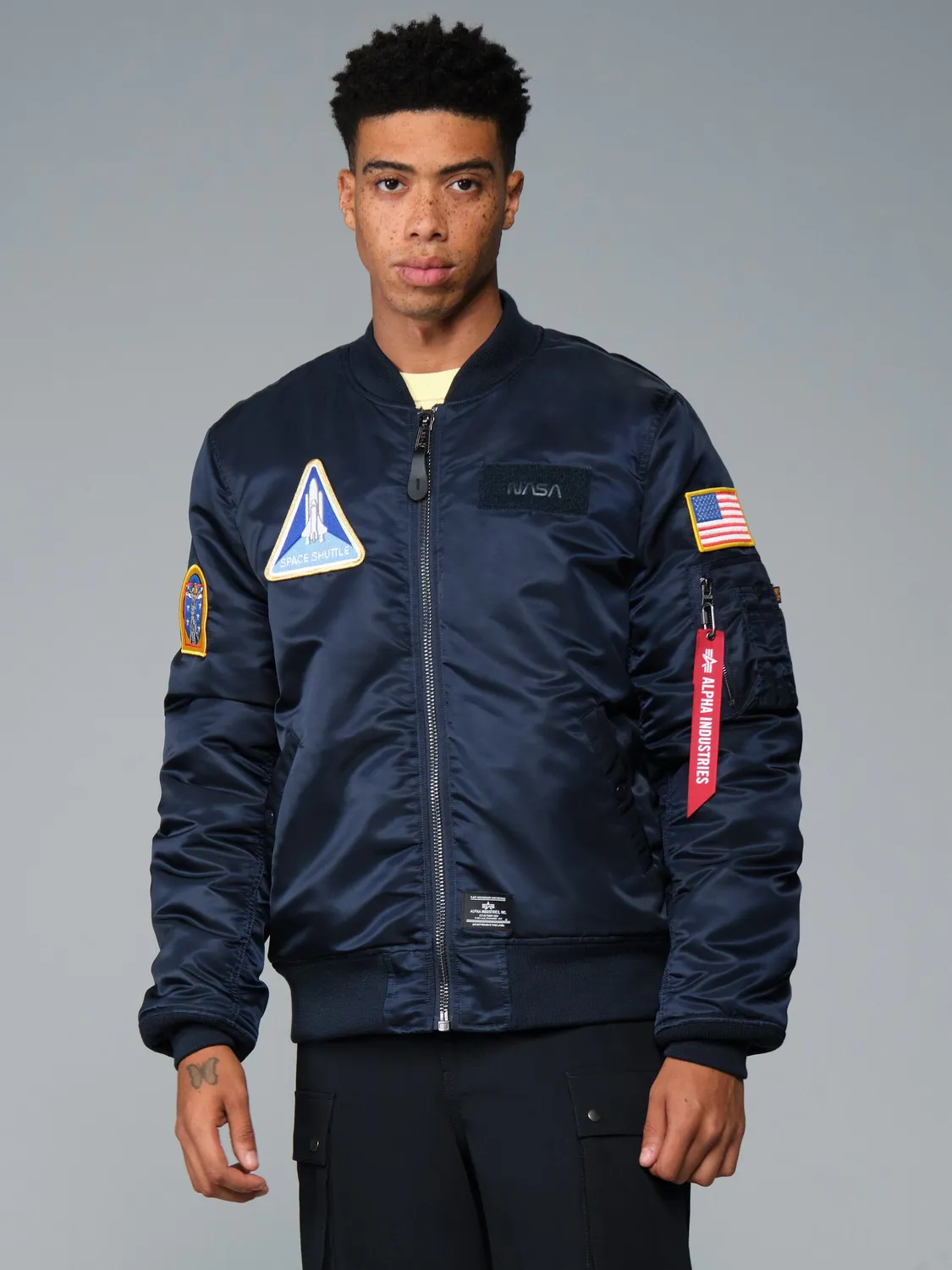 Alpha Industries MA-1 NASA bomber Replica Blue patchs