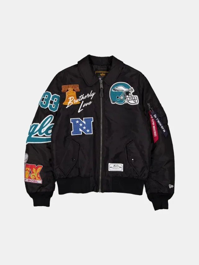 Alpha Industries MA-1 Philadelphia Eagles bomber noir mi-saison