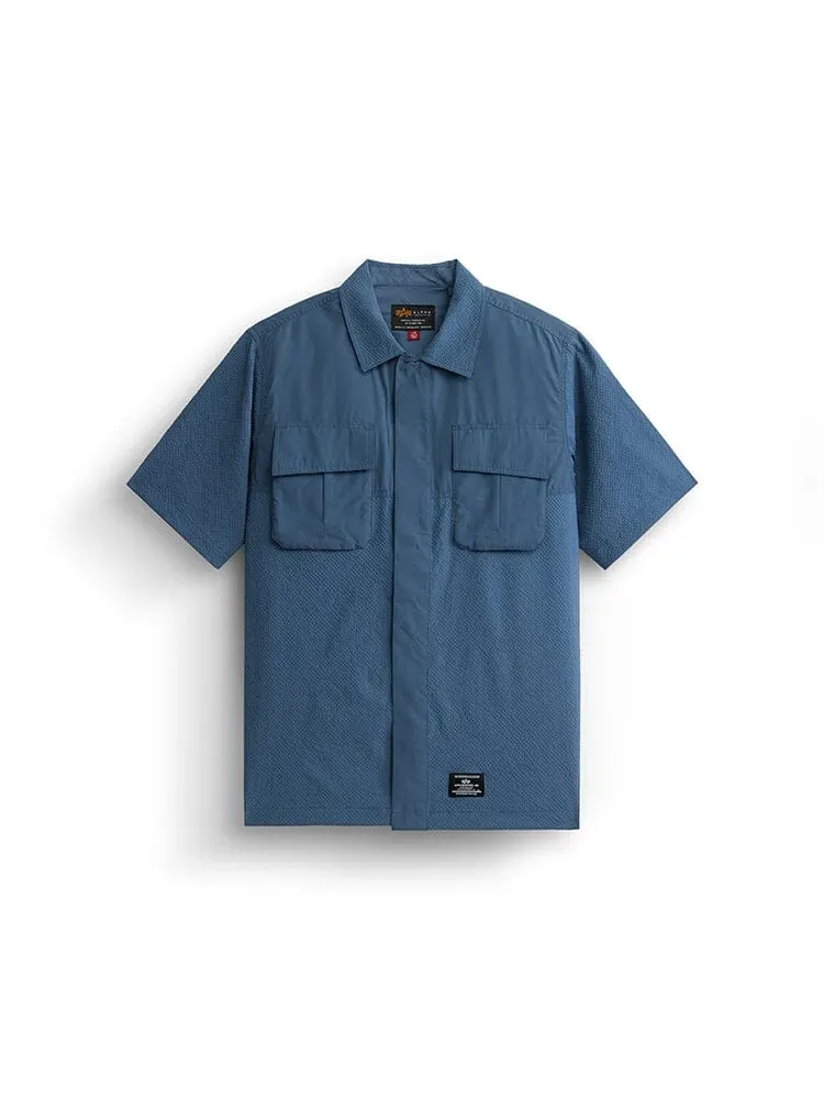 Alpha Industries Seersucker chemise bleu airborne