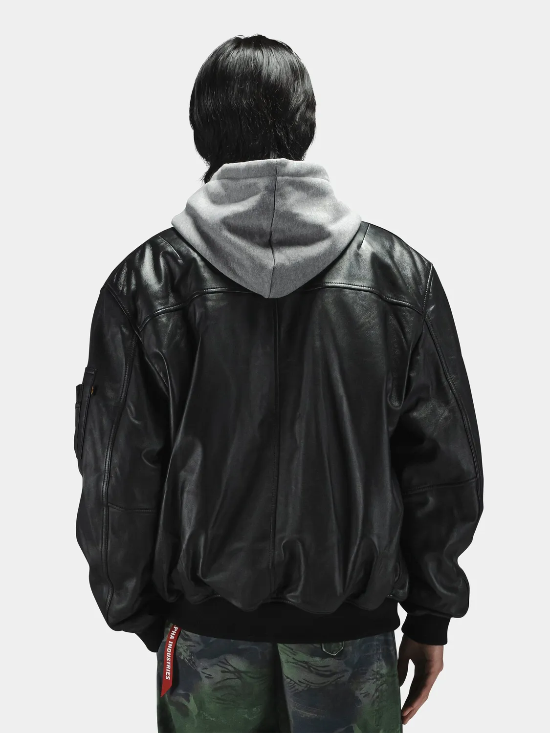 Alpha Industries MA-1 blouson cuir véritable Hickory