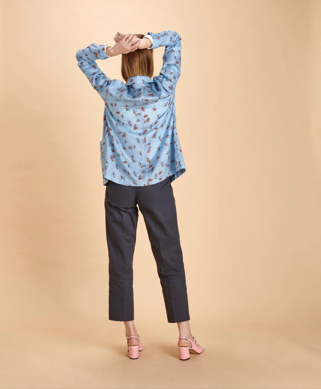 Soubacq Le Bleu Ispahan veste satin de soie bleu